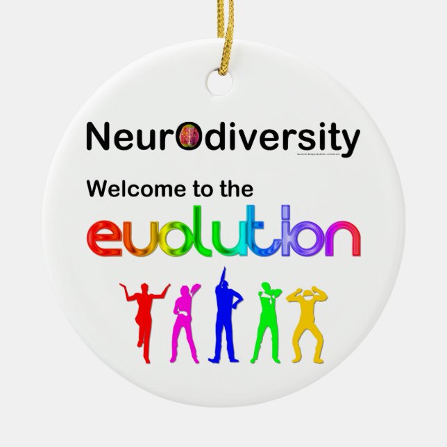 Neurodiversity Welcome to the Evolution Ceramic Tree Decoration (Front)