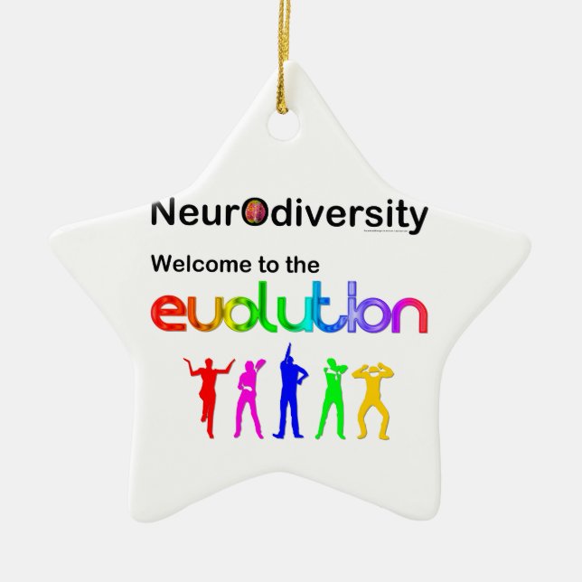 Neurodiversity Welcome to the Evolution Ceramic Tree Decoration (Front)