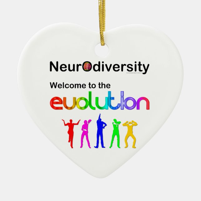 Neurodiversity Welcome to the Evolution Ceramic Tree Decoration (Front)