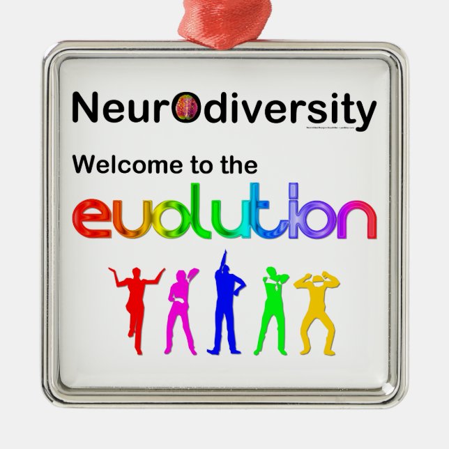 Neurodiversity Welcome to the Evolution Metal Tree Decoration (Front)