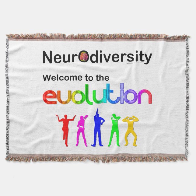 Neurodiversity Welcome to the Evolution Throw Blanket (Front)