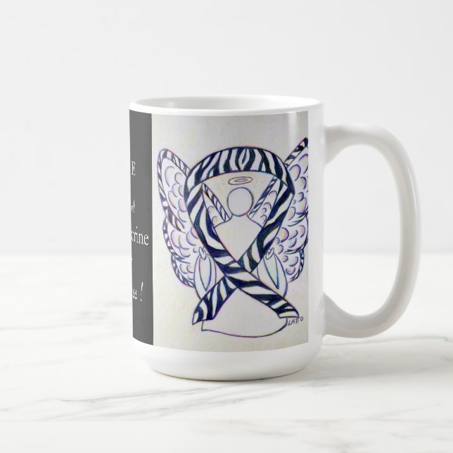 Neuroendocrine Cancer Awareness Ribbon Angel Mug (Right)
