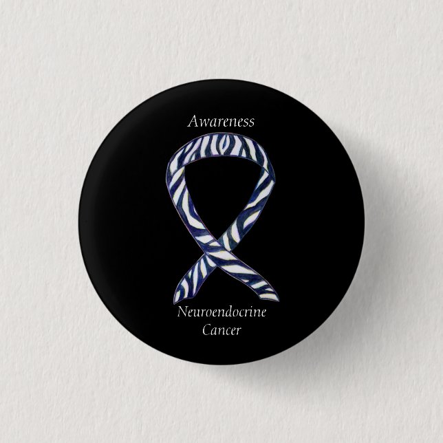 Neuroendocrine Cancer Awareness Ribbon Custom Pin (Front)