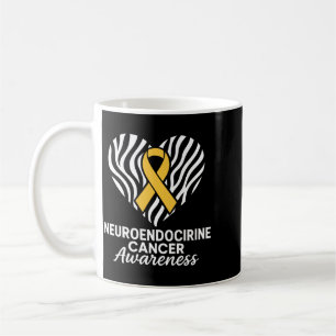 Neuroendocrine Cancer Awareness Zebra Ribbon Heart Coffee Mug