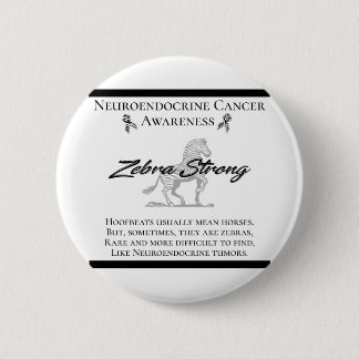 Neuroendocrine Cancer Awareness Zebra Strong 6 Cm Round Badge