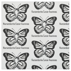 Neuroendocrine Cancer Zebra Butterfly of Hope Fabric