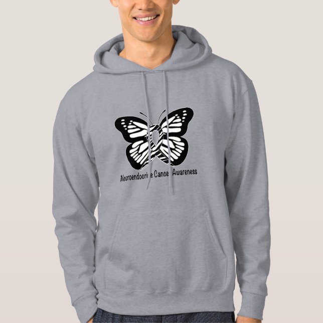 Neuroendocrine Cancer Zebra Butterfly of Hope Hoodie (Front)