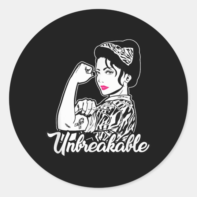 Neuroendocrine Carcinoid Cancer Unbreakable Ribbon Classic Round Sticker (Front)