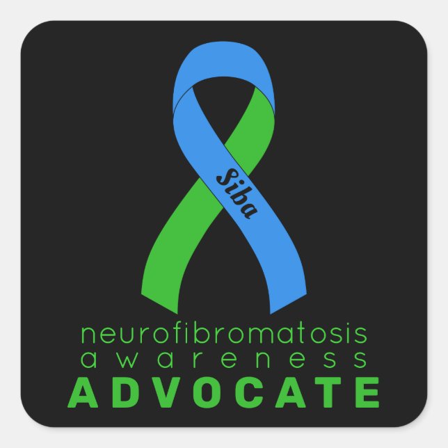 Neurofibromatosis Advocate Black Square Sticker (Front)