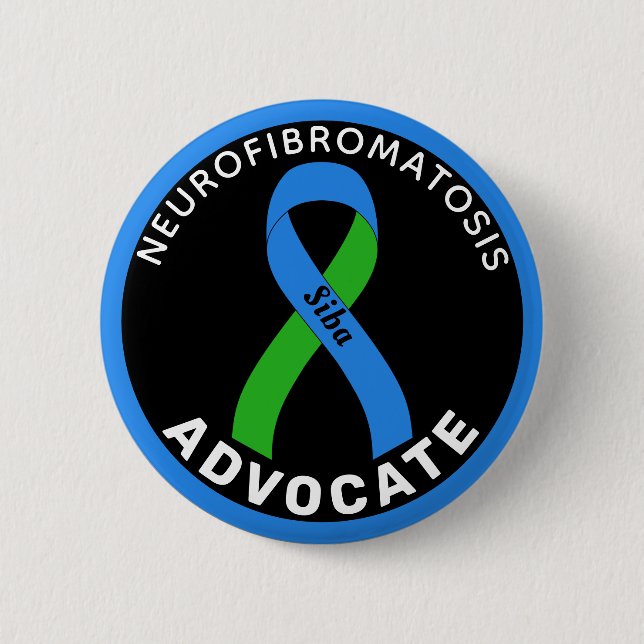Neurofibromatosis Advocate Ribbon Black Button (Front)