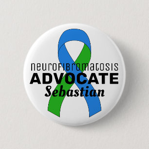 Neurofibromatosis Advocate Ribbon White Button