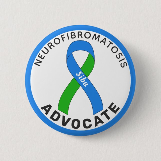 Neurofibromatosis Advocate Ribbon White Button (Front)