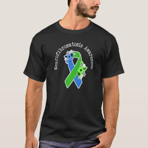 Neurofibromatosis Awareness Floral Green Blue Ribb T-Shirt