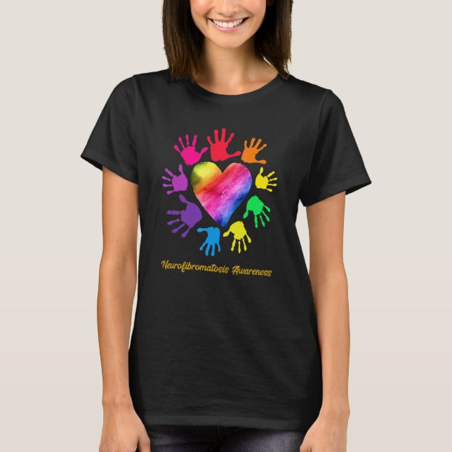 Neurofibromatosis Awareness Hands Neurofibromatosi T-Shirt (Front)