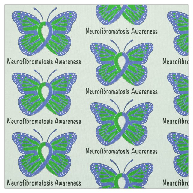Neurofibromatosis Butterfly Awareness Ribbon Fabric (Swatch)