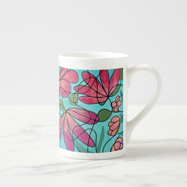 NEUROGRAPHIC SPRING FLOWERS WATERCOLORS BONE CHINA MUG (Right)