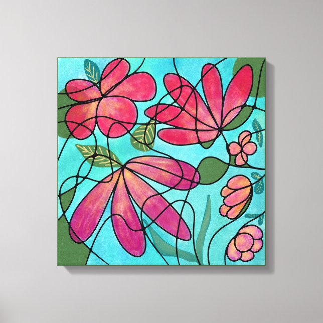 NEUROGRAPHIC SPRING FLOWERS WATERCOLORS CANVAS PRINT (Front)