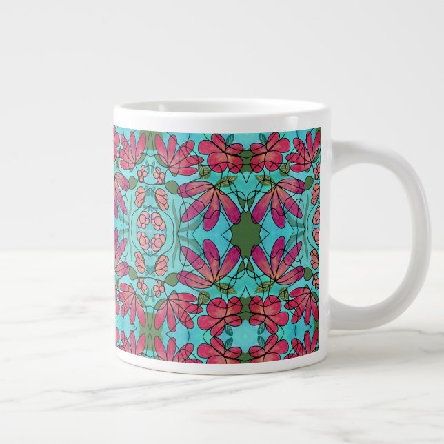 NEUROGRAPHIC SPRING FLOWERS WATERCOLORS LARGE COFFEE MUG (Right)
