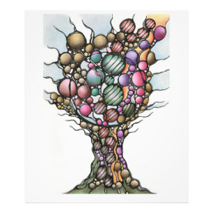 Neurographic Tree of Life Abstract Art Tapestry Photo Print