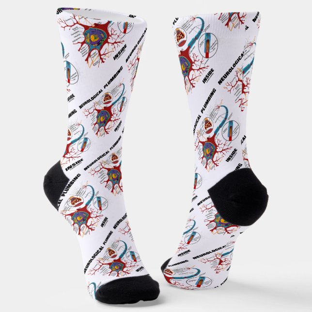 Neurological Plumbing Inside Neuron Synapse Humour Socks (Angled)