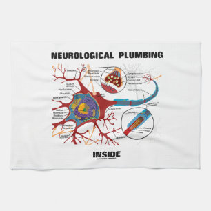 Neurological Plumbing Inside (Neuron / Synapse) Tea Towel