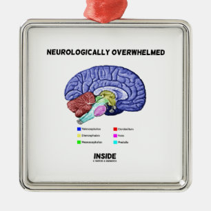 Neurologically Overwhelmed Inside (Brain Humour) Metal Tree Decoration
