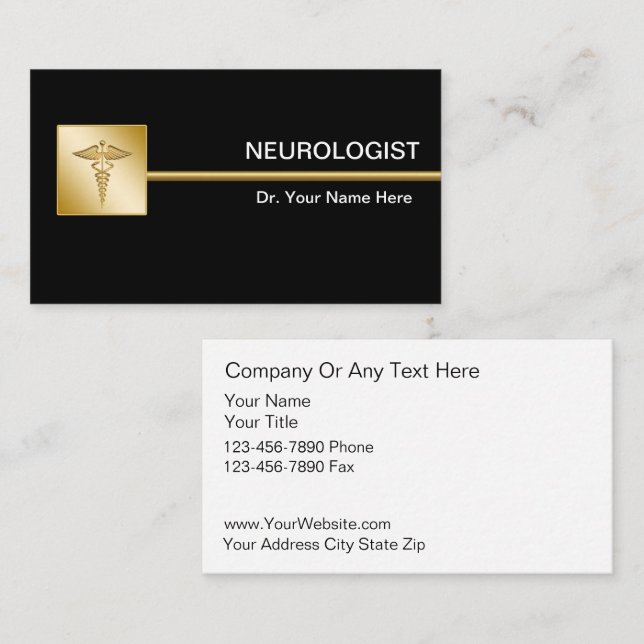 Neurologist Classy Medical  Business Cards (Front/Back)
