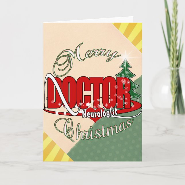 NEUROLOGIST DOCTOR MERRY CHRISTMAS HOLIDAY CARD (Front)