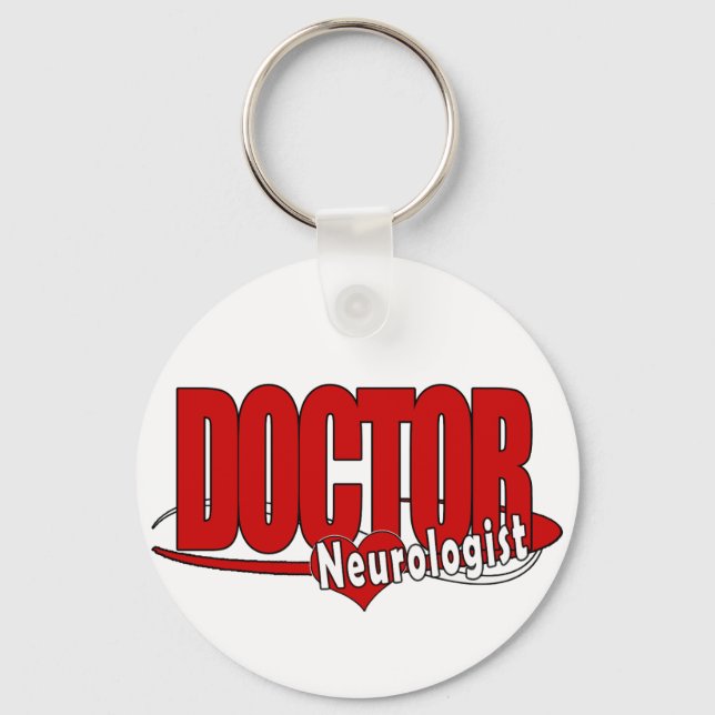 NEUROLOGIST LOGO BIG RED DOCTOR KEY RING (Front)
