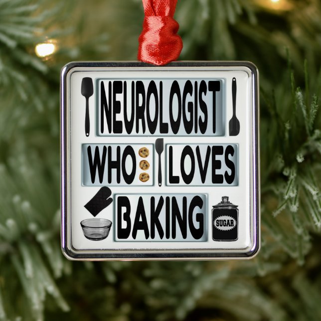Neurologist Loves Baking Metal Tree Decoration (Tree)
