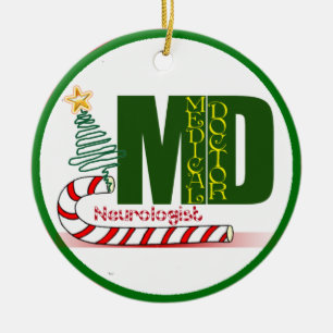 NEUROLOGIST MERRY CHRISTMAS NEUROLOGY CERAMIC TREE DECORATION