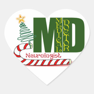 NEUROLOGIST MERRY CHRISTMAS NEUROLOGY HEART STICKER