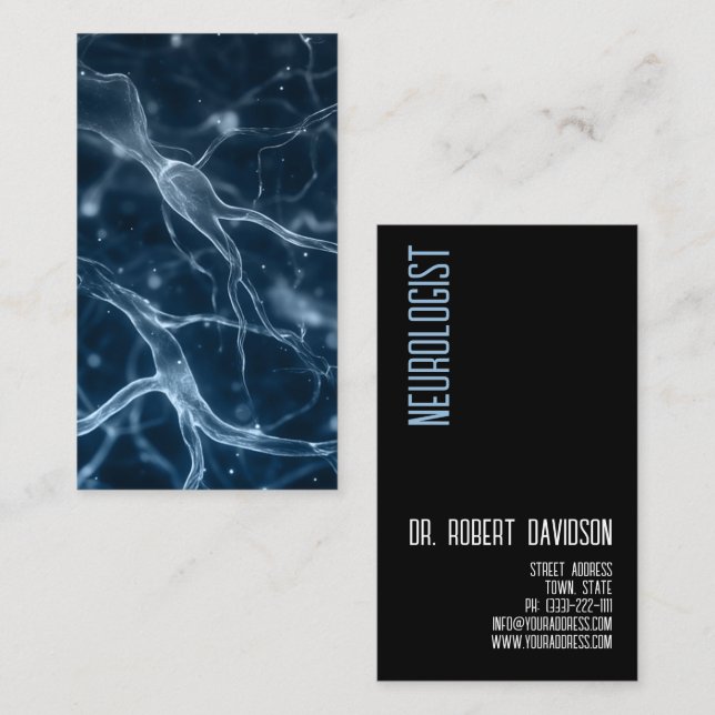 Neurologist Nerves Doctor Medical Modern Bold Business Card (Front/Back)
