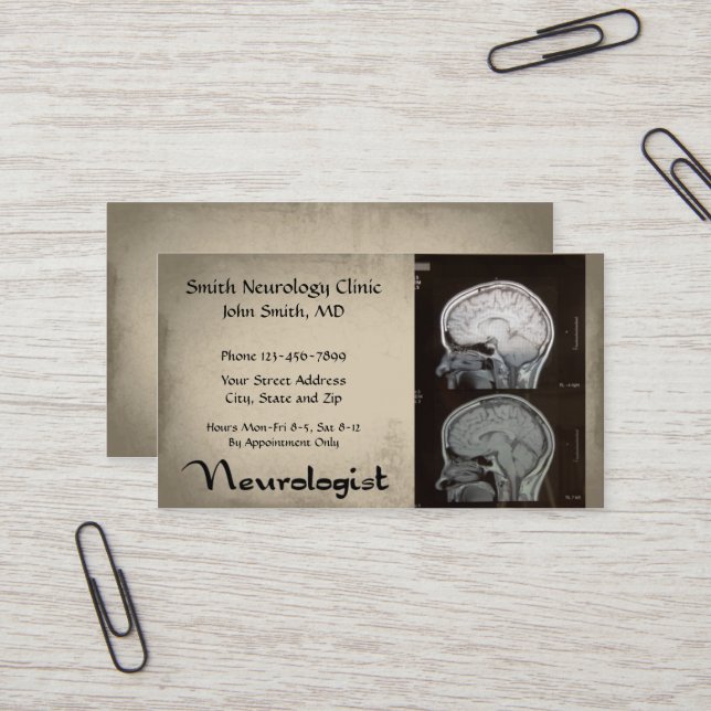 Neurologist Neurology Business Card (Front/Back In Situ)