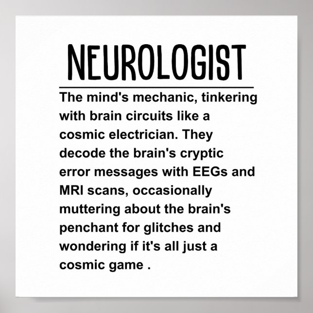 Neurologist  poster (Front)