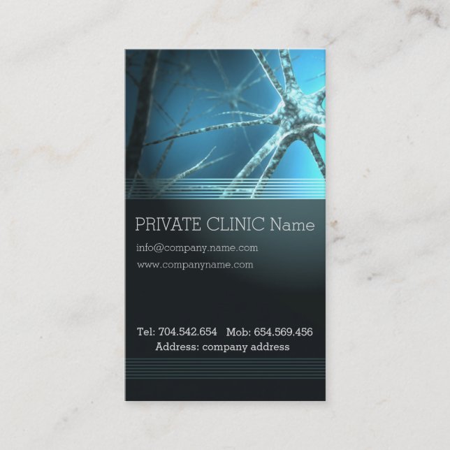 Neurologist Private Clinic Doctor Human Body Card (Front)