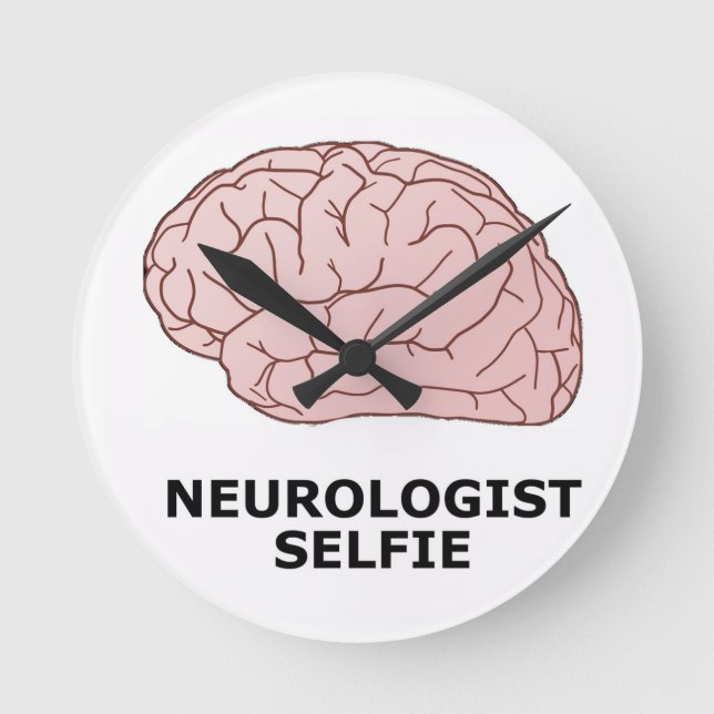 Neurologist Selfie Clock Funny Doctor Gift (Front)
