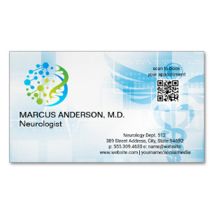 Neurology Logo   Medical Background Magnetic Business Card