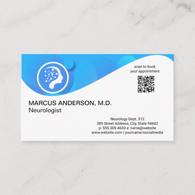 Neurology Logo | QR Code Custom Business Card (Front)