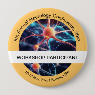 Neurology Neurosurgery Medical Conference 10 Cm Round Badge