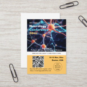 Neurology Neurosurgery Medical Conference QR Code  Business Card