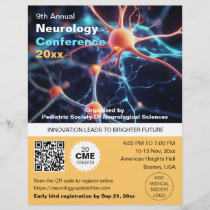 Neurology Neurosurgery Medical Conference QR Code  Flyer