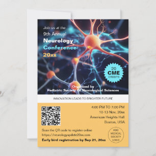 Neurology Neurosurgery Medical Conference QR Code  Invitation
