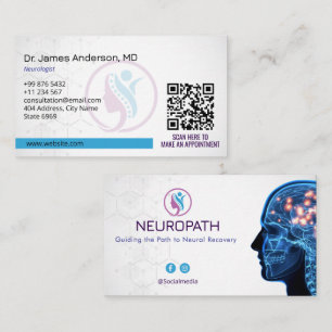 Neurology Therapy Business   Minimalist White Business Card