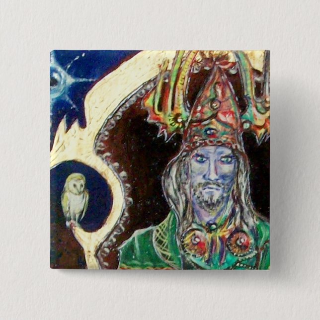 NEUROMANCER, blue red 15 Cm Square Badge (Front)