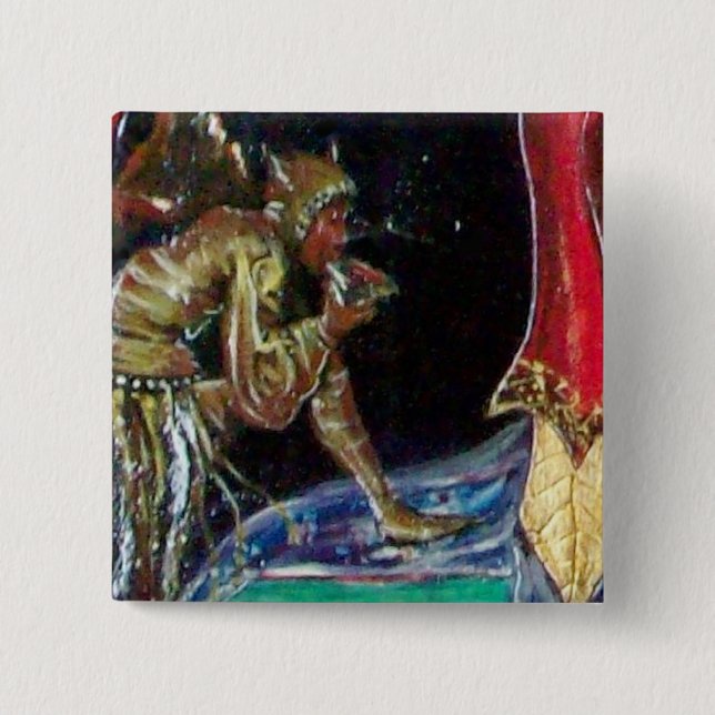 NEUROMANCER, blue red 15 Cm Square Badge (Front)