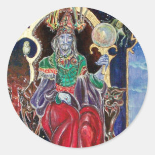 NEUROMANCER, blue red Classic Round Sticker