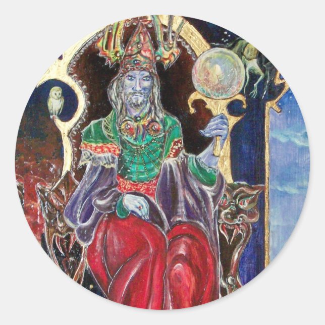 NEUROMANCER, blue red Classic Round Sticker (Front)