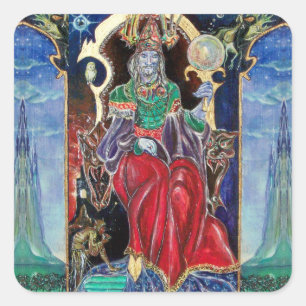 NEUROMANCER, blue red Square Sticker