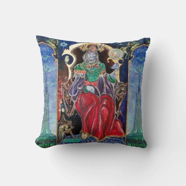 NEUROMANCER,Magician King ,Fantasy Red Blue Cushion (Front)